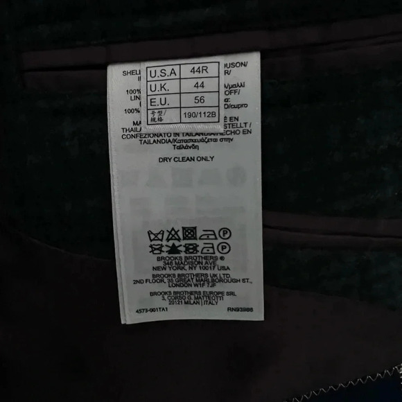 Brooks Brothers Blazer Mens 44R Regent Fit Reda Wool Blue/Gray/Brown Plaid EUC - Picture 13 of 13